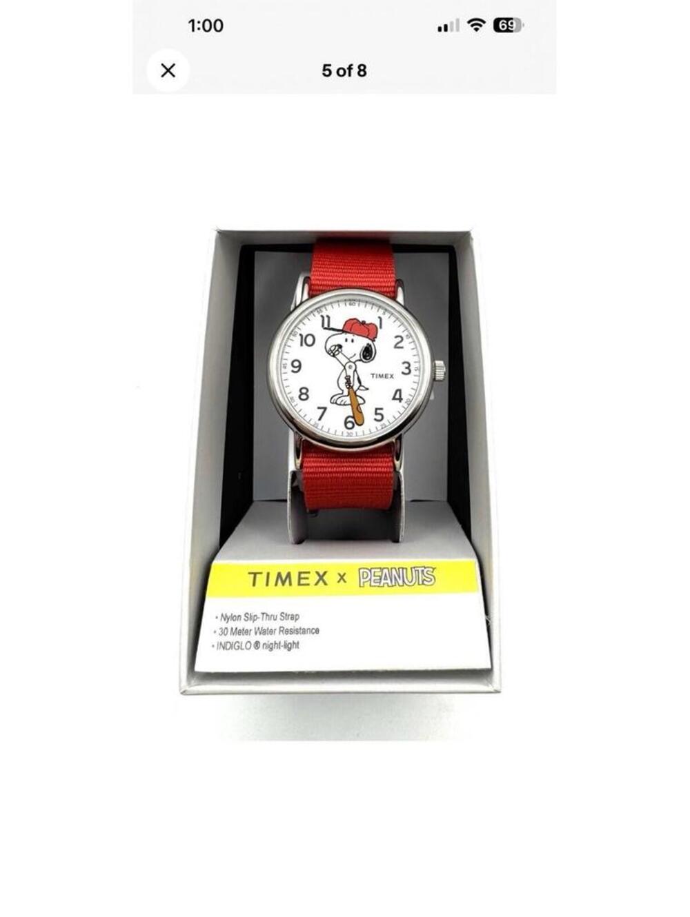 Timex x Peanuts Snoopy 38mm Fabric Strap Watch